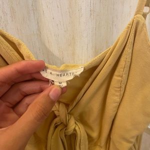 Medium LA hearts yellow tank with bow